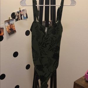 Green bodysuit floral